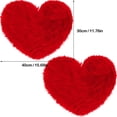 thumbnail image 5 of 2 Pieces Fluffy Heart Shaped Rug Faux Area Rug Bushy Room Carpet for Home Living Room Sofa Floor Bedroom, 12 x 16 Inch (Red), 5 of 14