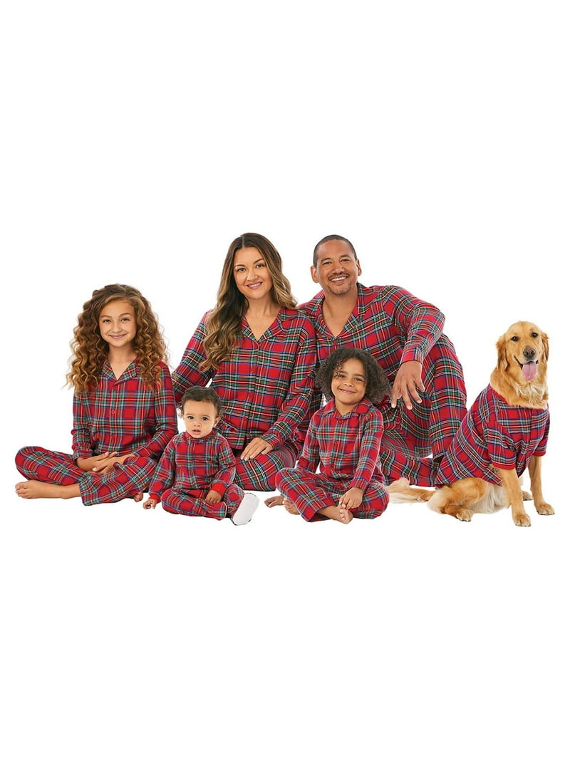Holiday Time Family Matching Pajamas Pet Red Flannel 1-Piece