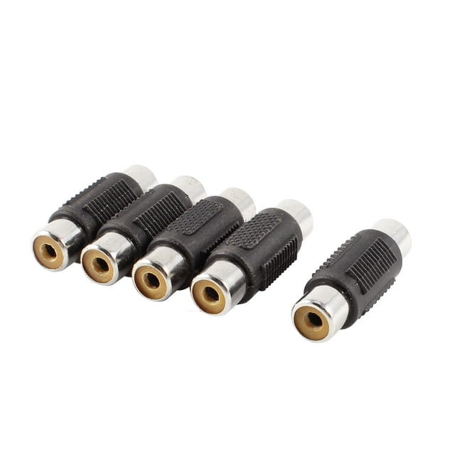 5 Pcs RCA Female F/F Jack CCTV Video Straight Adapter Coax Connector