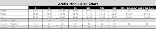 gerry men's snow pants size chart
