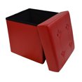 thumbnail image 2 of Nola Home Faux Leather Folding Storage Ottoman Square Foot Rest Cube, 2 of 4