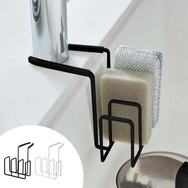 Kitchen Sponge Holder,3-Layer Space-Saving Rack,Quick-Draining & Rust-Resistant,Easy Setup,Sink Organization,Compact Design,Modern Utility,Perfect for Kitchen Storage,PENDANE,Black
