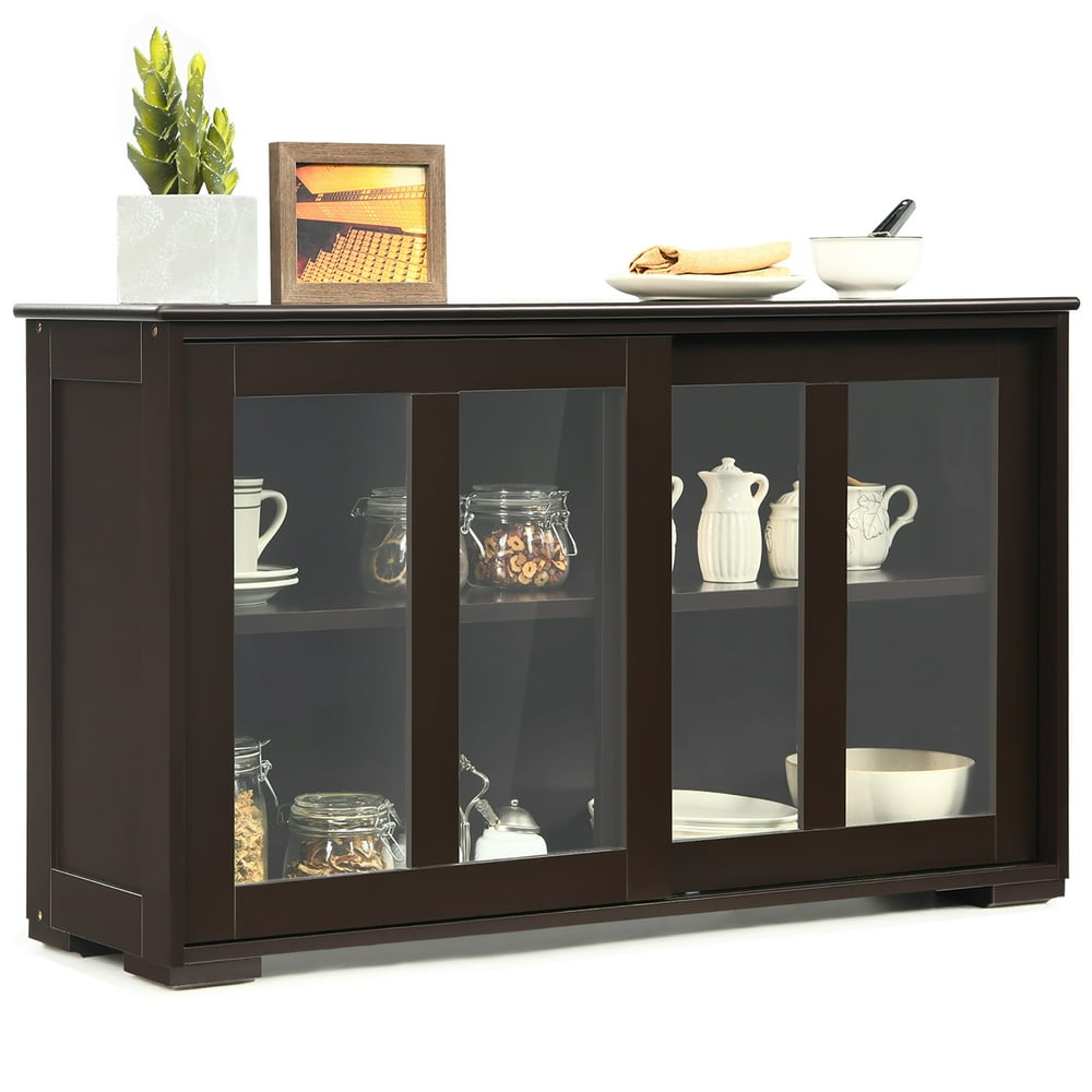 Costway Kitchen Storage Sideboard Buffet Cupboard w/ Sliding