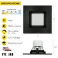 thumbnail image 3 of NUWATT 12 Pack, 4 Inch Retrofit LED Square Recessed Lighting, 5CCT 2700K/3000K/3500K/4000K/5000K Selectable, 750 Lumens, 11W, Black Trim Square Can Light, Dimmable Ceiling Light Wet Rated, ETL Listed, 3 of 6