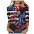 thumbnail image 2 of Taylonsss Women 3/4Sleeves Casual Shirts Pullover Loose Tunic Tops Print Blouse, 2 of 5