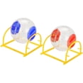 thumbnail image 1 of Balle de Course pour Hamster en Plastique 2 Pcs Jouet d'Exercice pour Hamster Balle de Jogging avec Support, 1 of 10