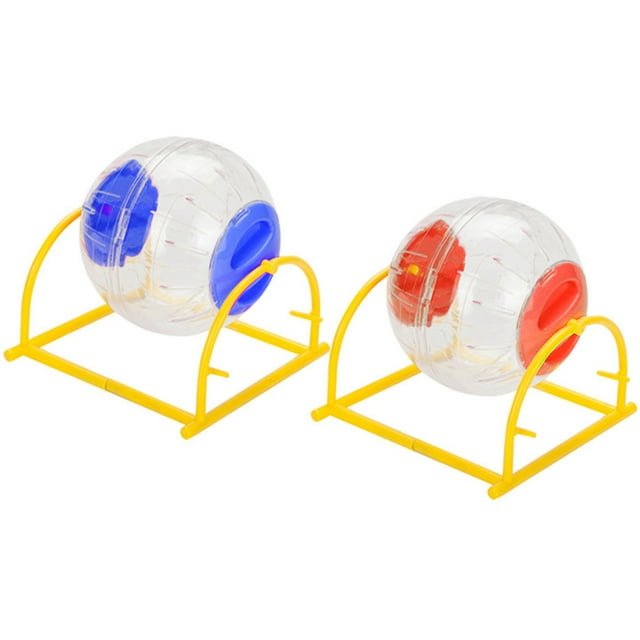 Balle de Course pour Hamster en Plastique 2 Pcs Jouet d'Exercice pour Hamster Balle de Jogging avec Support