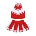 thumbnail image 3 of JanJean Kids Girls Cheer leader Costume Cheerleading Uniform Outfit Shell Tank Top with Pleated Skirt Red&White 10, 3 of 7