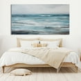 thumbnail image 2 of Large Sky and Sea Oil Painting Blue Sea Abstract Painting White Waves Textured Painting Coastal Ocean Canvas Painting Living Room Wall Art,Unstretched,Frameless,(81*162cm)32*64Inches, 2 of 5