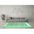thumbnail image 3 of Ahgly Company Indoor Square Oriental Turquoise Blue Traditional Area Rugs, 3' Square, 3 of 4