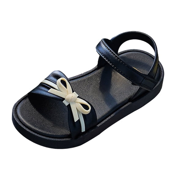 KPOPLK Girls Sandals Unisex Toddler Kids Double Buckle Sandals Comfort Open Toe Adjustable Back Strap Shower Beach Pool Shoes(Toddler/Little Kid/Big Kid) Size 11,Black
