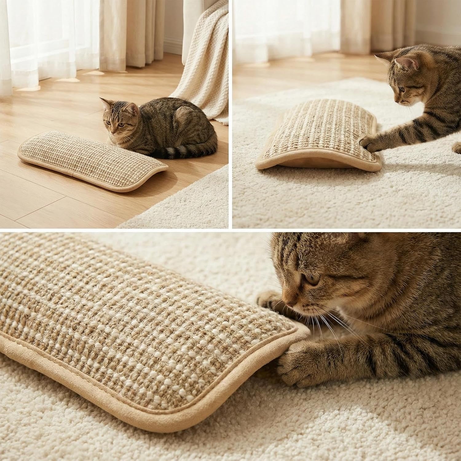 HoliHive Interactive Catnip Chew Toy, Durable 12 Inches Catnip Kicker Soft Sisal Pillow with Organic Catnip for Kittens and Adult Cats for Indoor Scratching, Chewing & Teething