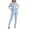 Light blue, variant on Women's 2 Piece Tracksuit Set Sexy Cold Shoulder Full Zip Jacket and Split Hem Jogger Pants Outfits S-2XL