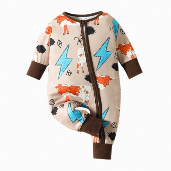 Baby Boy Romper Newborn Infant Fall Clothes Letter Embroidery Long Sleeve Crew Neck Jumpsuit