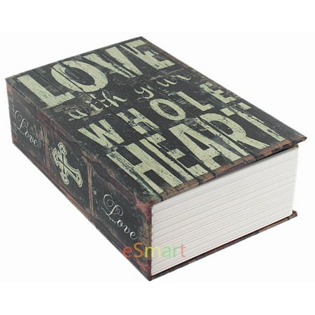 Secret Safe - Love With Whole Heart Hidden Book Safe Lock Secret Security Money Hollow Book Wall Safe