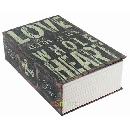 Love With Whole Heart Hidden Book Safe Lock Secret Security Money Hollow Book Wall