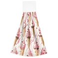 thumbnail image 7 of Yayeee Kitchen Hanging Hand Towels Set of 2 with Loop Bathroom Absorbent Tie Towel, Pink Ice Cream Pattern, 7 of 7