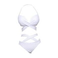 thumbnail image 3 of Mujeres Bikini Set traje de baño elegante Triángulo Femenino Femenino Femenino Doble Doble encaje hacia atrás para salones de piscina de natación, 3 of 8