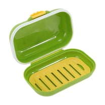 Unique Bargains 1 Pc Soap Dish Portable Soap Holder for Bathroom Green