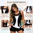 thumbnail image 6 of Zando Women's One Piece Bathing Suit Tummy Control Swim Dress with Skirt Swimming Suits for Women Black White XL, 6 of 8