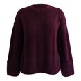 thumbnail image 1 of Suéter George para Mujer, Cuello Redondo, Manga Larga Vino Talla Ch, 1 of 6