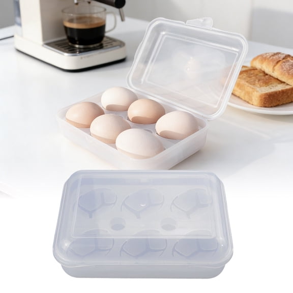 Zumic Clear Food Storage Organizer for Cooking and Travel 6-Grid Shockproof Egg Holder for Camping Picnics and Refrigerator Organization