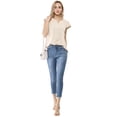 thumbnail image 4 of Camiseta Manga Tulipán Cuello En V Básico Para Mujer Beige L, 4 of 4