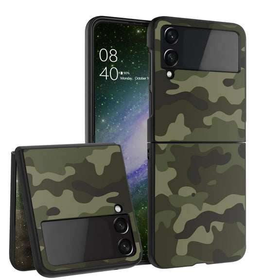 ANJ  Hard Protective Printed Case Cover Compatible with Samsung Galaxy Z Flip 4 - Green Camo