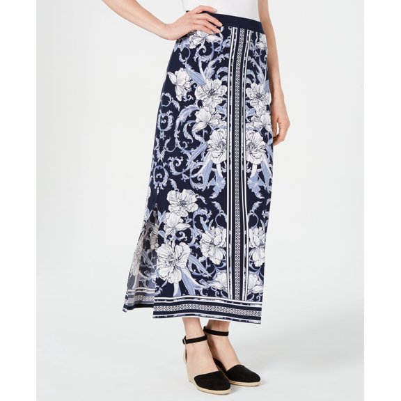 JM Collection Printed Maxi Skirt Positano Breeze XS