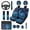 Blue Turtle Flower, variant on Red Mushroom 14 Pcs Interior Covers Easy Install Front Saddle Blanket Rear Split Bench Cover Steering Wheel Center Console Pad Shoulder Strap Pads Seat Headrest Coasters Keychain