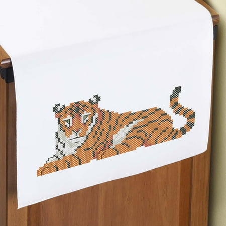 Tiger Cross Stitch Pattern - Herrschners® Tiger Dresser Scarf Stamped Cross-Stitch