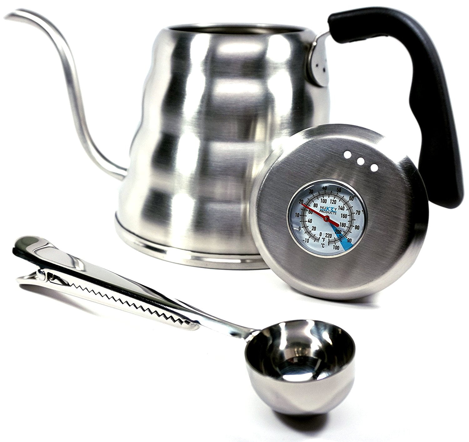 Pour Over Coffee Kettle with Thermometer 1.2L Gooseneck Hand Grip