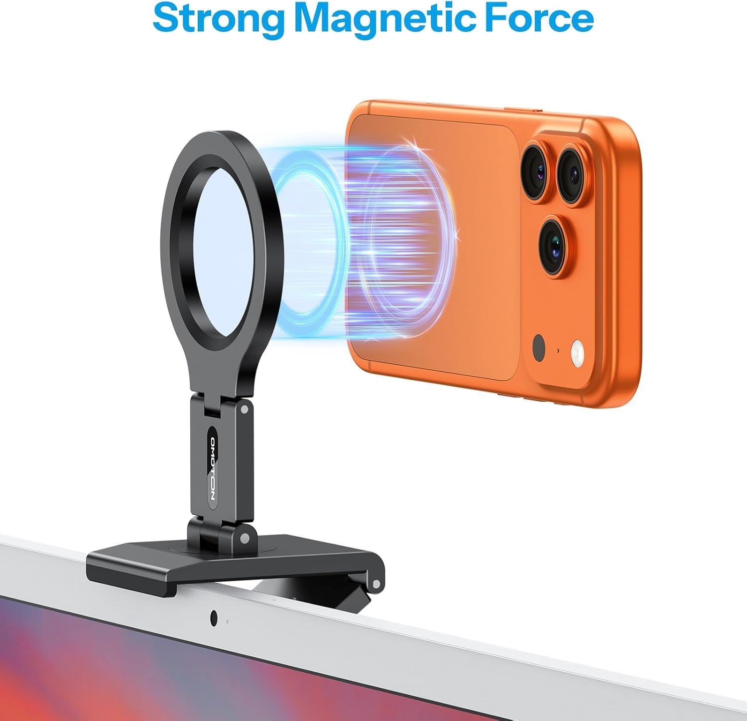 NEOYFC for  VC07 360°Rotating Continuity Camera Mount for iMac Desktop Monitor Mount with 1/4" Screw, Adjustable Magnetic Phone Stand for MagSafe foriPhone 17/16 Pro Max Air, Mac, Gym, TV, 4K, Laptop