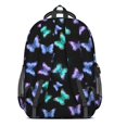 thumbnail image 3 of Black Butterfly Pattern Cute School Backpack Bag with Padded Back and Adjustable Shoulder Straps 16.9 X 12.6 X 5.9 Inches, 3 of 5