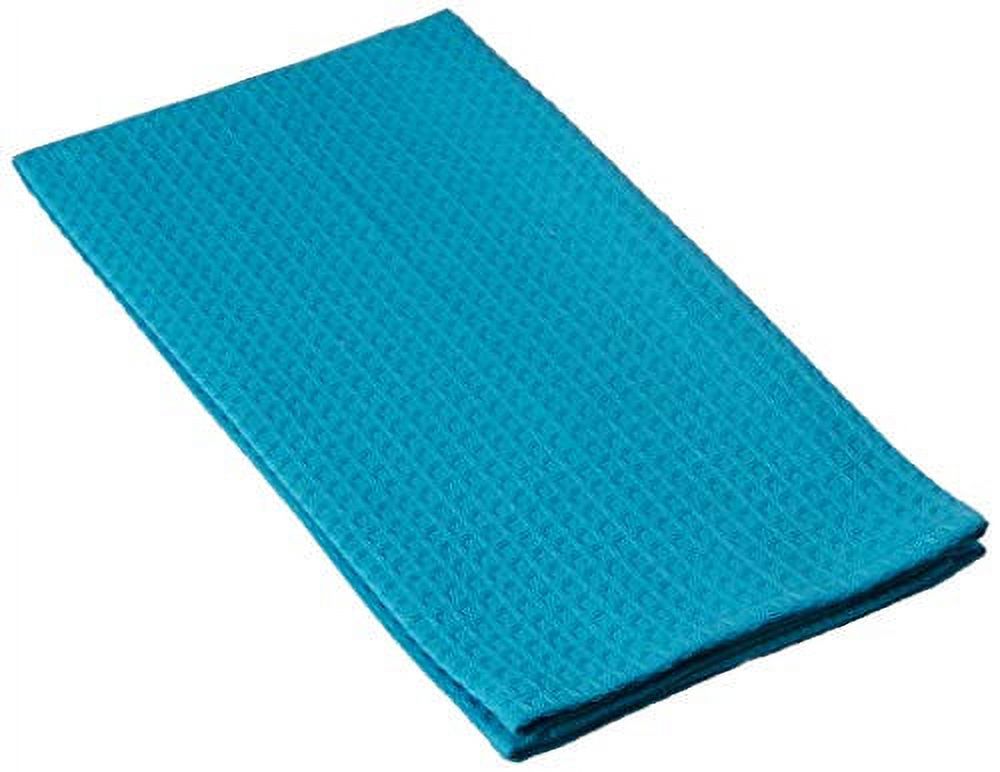 Dunroven House ORK330-TUR Solid Waffle Weave Tea Towel, Turquoise
