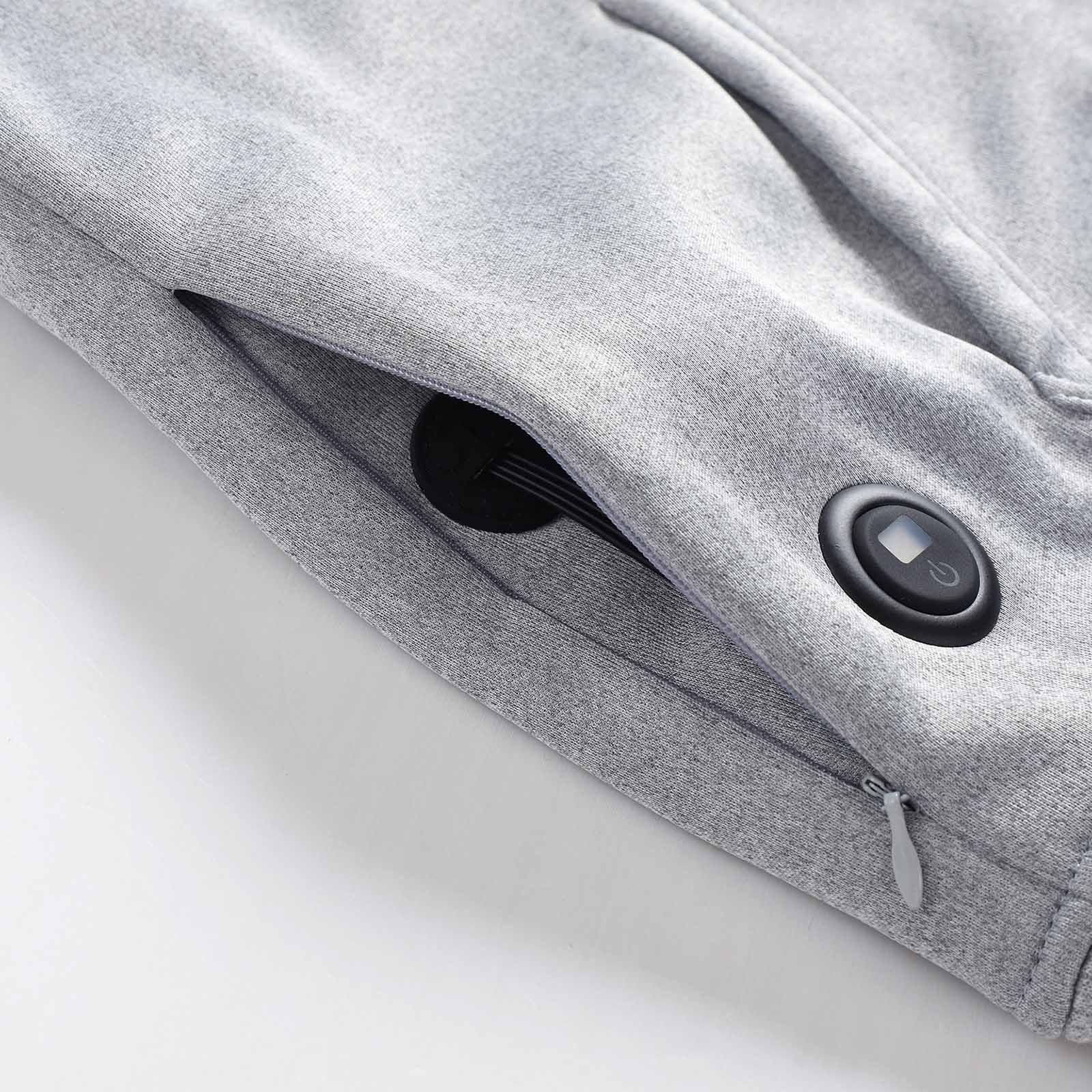 Xdegoge Men's Hoodie Long Sleeve Hooded Sweatshirt 7 Heating Zones Heated Sweatshirts for Men Pullover Hoodies Warm Winter Thermal Coats with Pockets