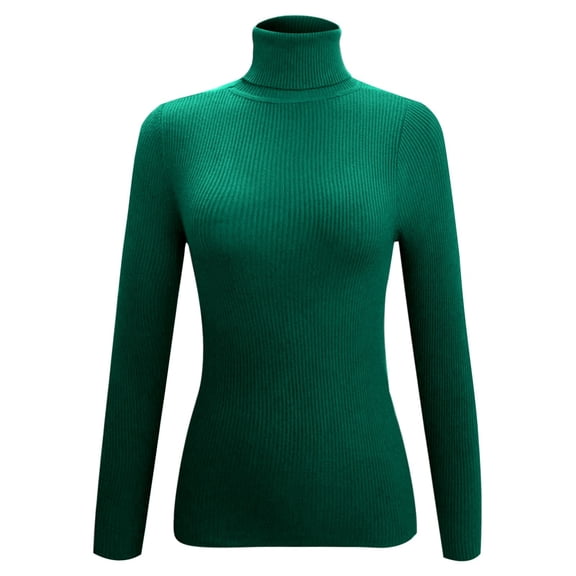 HAYIMI Women High Neck Knit Pullover Sweater Soft Comfortable Turtleneck Tops Casual Solid Color Winter Warm Fashion For Daily Wear
