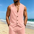 thumbnail image 3 of Men Vest Slim Fit Formal Business Wedding Prom Party Button Down Dress Waistcoat Summer Casual Sleeveless Suit Vests, XL, 3 of 4