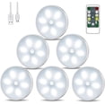 thumbnail image 1 of LED Night Light Closet Lamp, USB Rechargeable 6 Pack Wireless Night Lights with Touch Control and Remote Control Dimmable Brightness Powered Cabinet L, 1 of 5