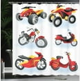 thumbnail image 4 of Ambesonne Cartoon Shower Curtain, Motorcycle Hippie, 69"Wx84"L, Black Yellow, 4 of 5