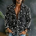 thumbnail image 2 of Axiiglly Men's Button Up Shirts Boho Floral Printed Long Sleeve Regular Fit Shirt, 2 of 5