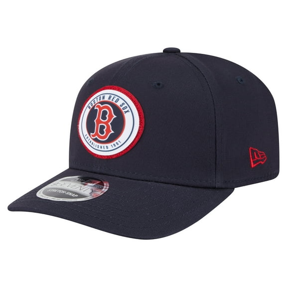 Men's New Era Navy Boston Red Sox Circle Patch 9SEVENTY Stretch-Snap Hat