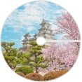 thumbnail image 1 of FMSHPON Himeji Castle Cherry Blossom Xmas Christmas Tree Skirt Stand Mat for Holiday Party Decoration Indoor Outdoor 48 inches, 1 of 6