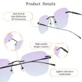 thumbnail image 5 of LifeArt Pure Titanium Frame Glasses/Blue Light Blocking Reading Glasses, Reduce Eyestrain, Stylish for Men and Women(Black,+0.50 Magnification), 5 of 5