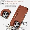 thumbnail image 5 of Phone Case Wallet Case for iPhone 12 PU Leather Magnetic Handbag Zipper Pocket Card Slots, 5 of 6
