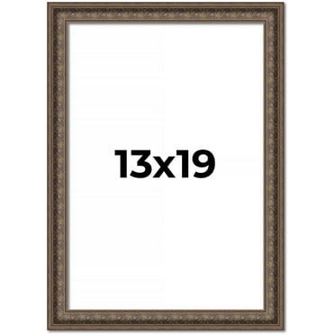 13x19 Ornate Brown Real Wood Picture Frame Width 1.5 Inches | Interior Frame Depth 0.5 Inches |
