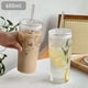 thumbnail image 5 of 2X de Vidrio de 600 Ml, de Café con Leche con Tapa y Pajita, de Agua A Rayas Transparentes, Vasos para Beber, de Té para Jugo, 5 of 5