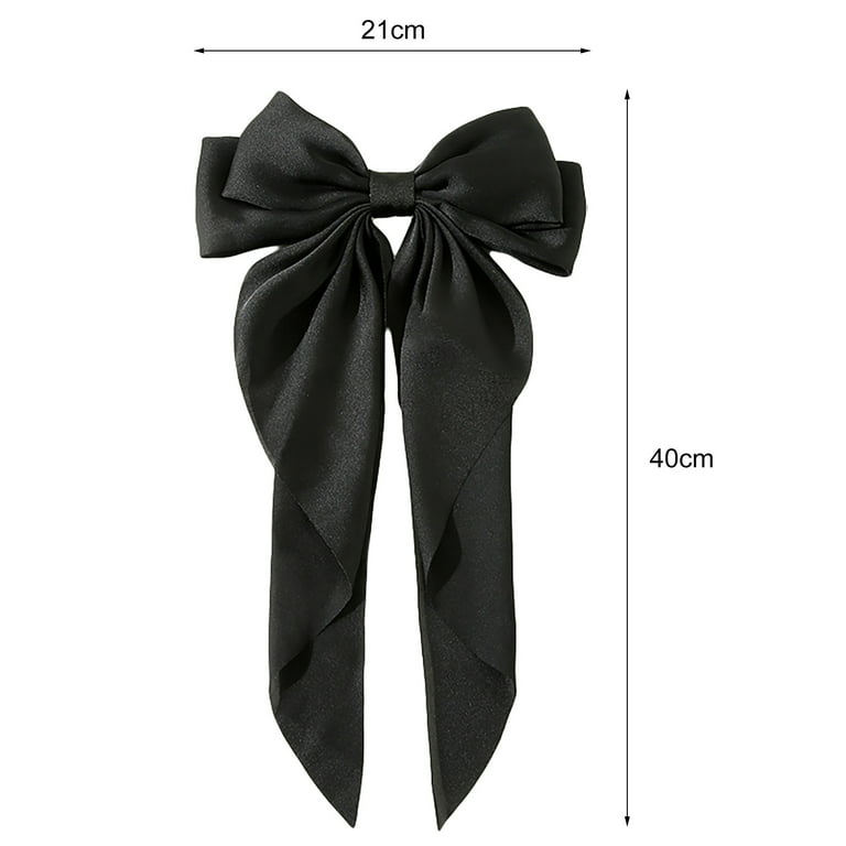  2 PCS Hair Bows for Women Black Bow Hair Ribbons for Women Bow  Hair Clips Hair Barrettes for Women Hair Accessories for Women Cute  Accessories Bow Butterfly Hair Clips (Black,Champagne) 