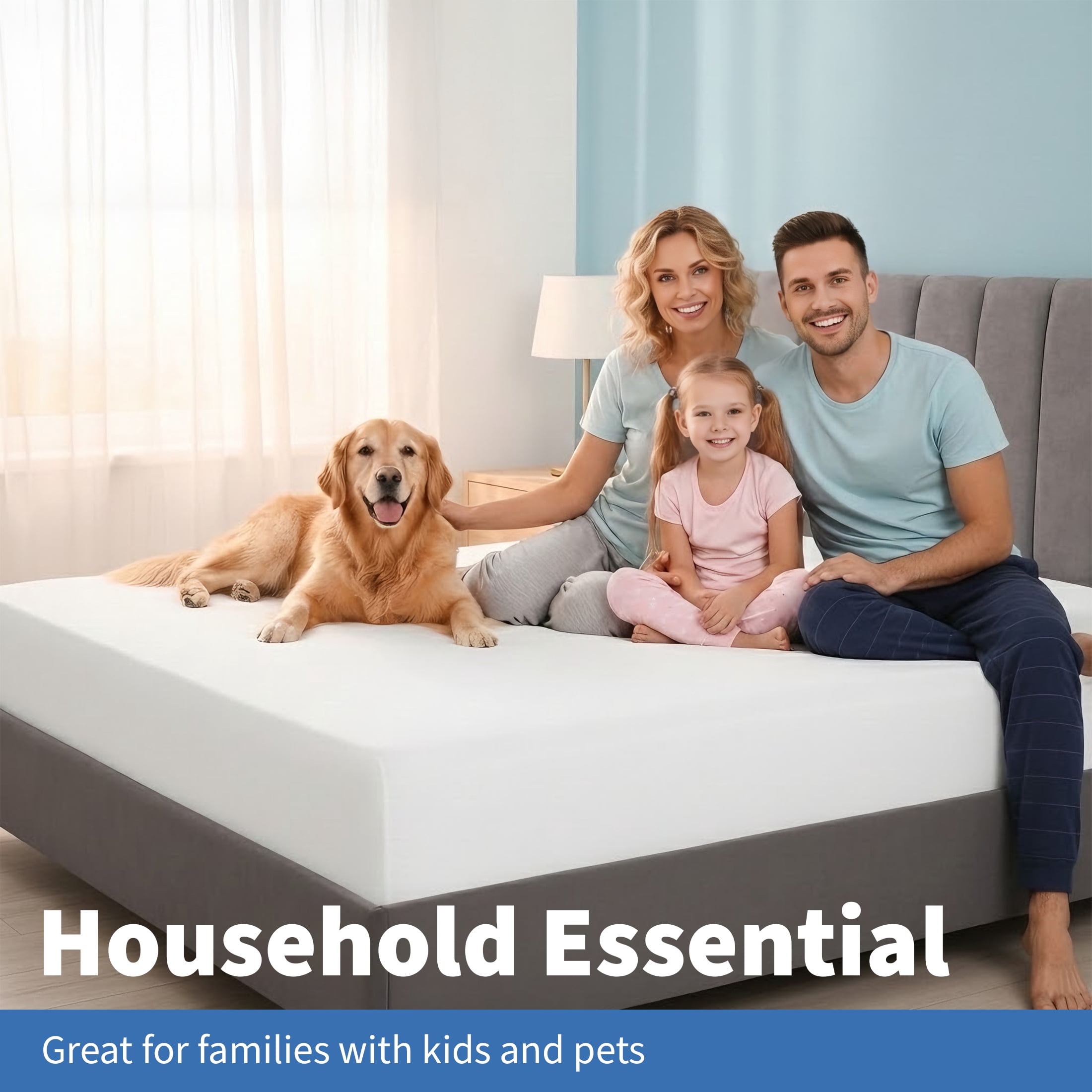 CISILOV Queen Size Waterproof Mattress Protector, Soft Microfiber Noiseless Waterproof Mattress Cover, Deep Pocket Fits 2-10 Inch Mattress, Hypoallergenic Bed Mattress Protector for Kids Pets
