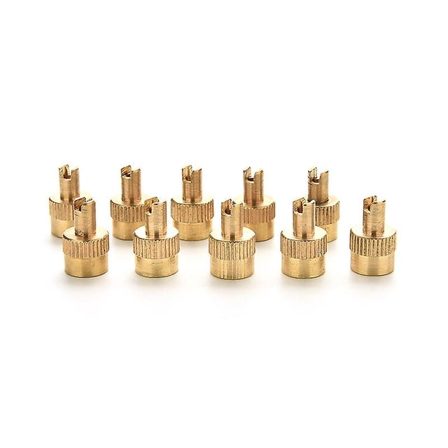 10pc Chrome Metal Slotted Head Valve Stem Caps With Core Remover Tool Motorcyle/car